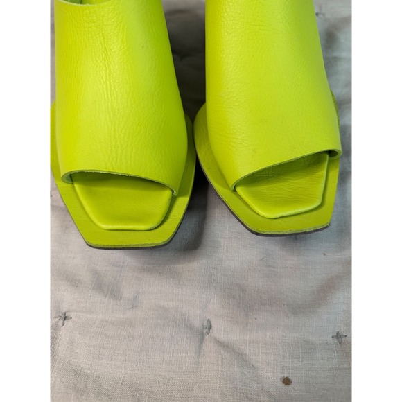 Trippen Sham Slide  Wedge Sandal 37 Neon Green Chunky Avant-Garde Maximalist Y2K - Picture 3 of 11